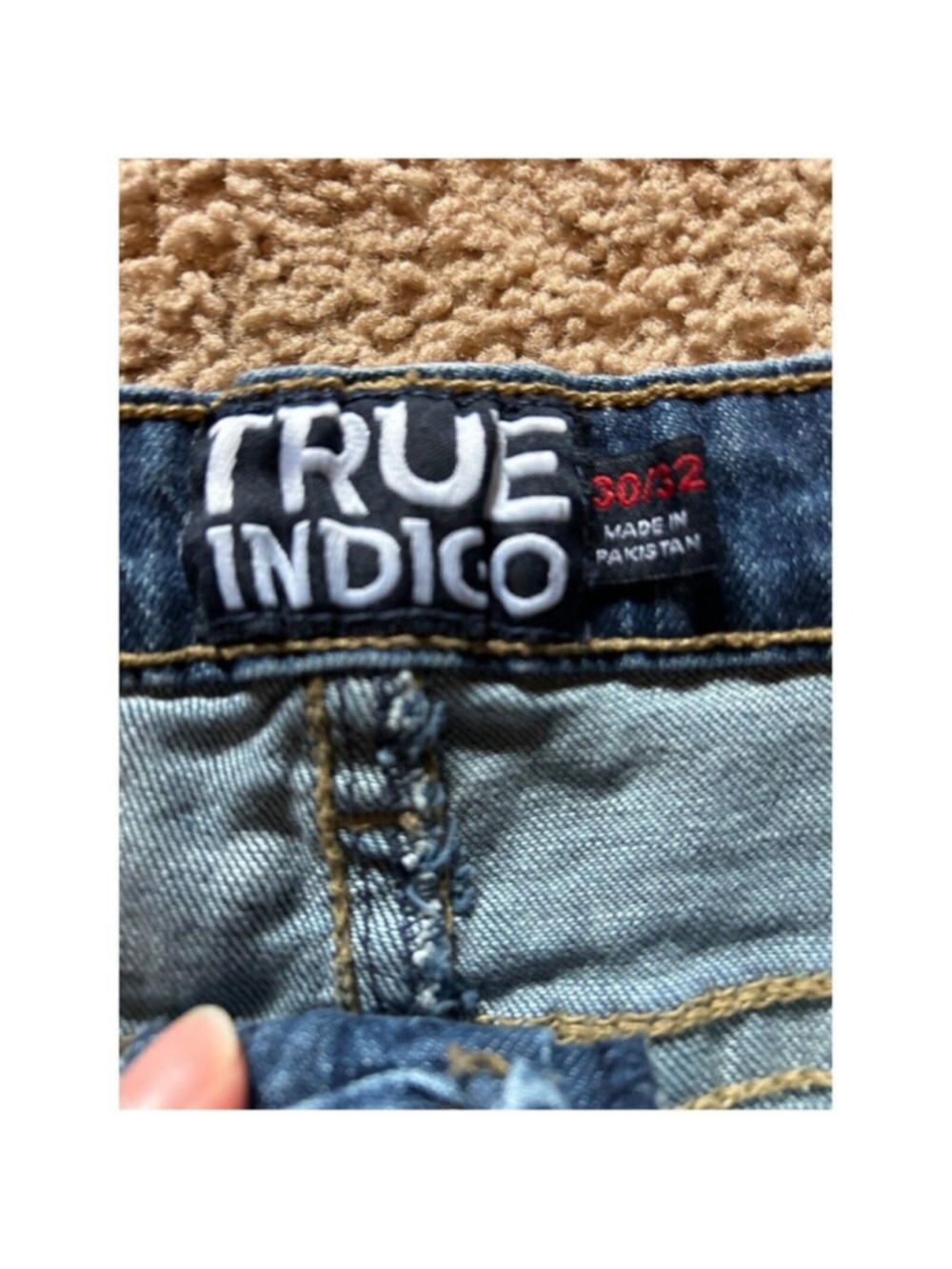 True Indigo Mens Slim Fit Light Acid Wash Embroidered Jeans 30x32 F-119 - Picture 3 of 14